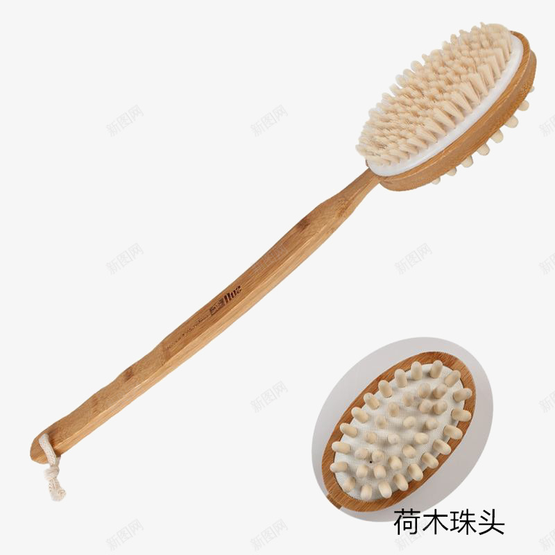 荷木珠头刷png免抠素材_新图网 https://ixintu.com 刷子 搓澡刷 木制刷子 木质刷 沐浴刷 洗澡刷 荷木珠头刷子