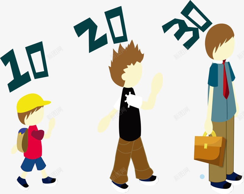 男人年龄变化png免抠素材_新图网 https://ixintu.com 儿童插画 卡通人物 卡通插画 年龄 男人 矢量人物