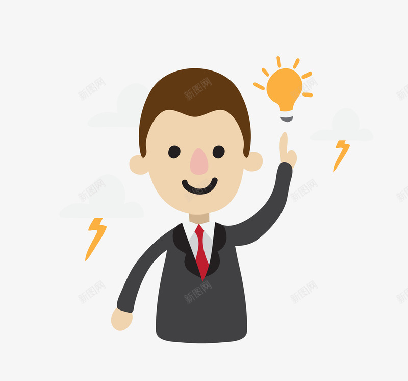 卡通扁平化商务男人矢量图eps免抠素材_新图网 https://ixintu.com idea 卡通男人 商务男人 扁平化男人 手指灯泡 有主意 男人 矢量男人 矢量图
