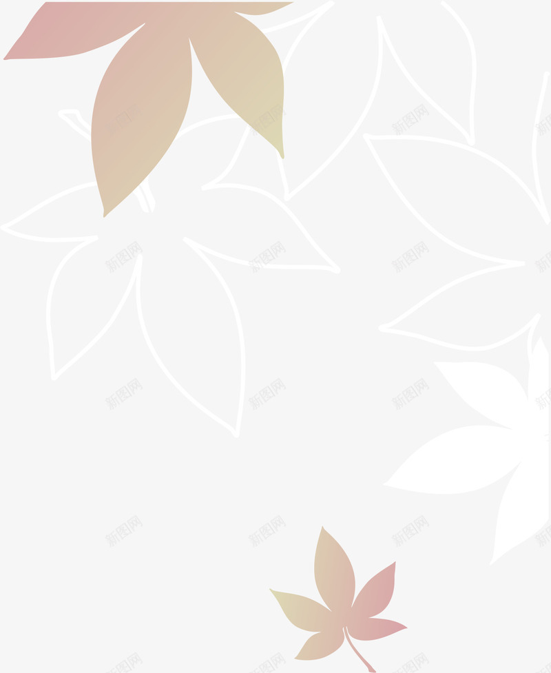 手绘树叶漂浮png免抠素材_新图网 https://ixintu.com AI 卡通 底纹 手绘 枫叶 树叶 漂浮 白色 线条