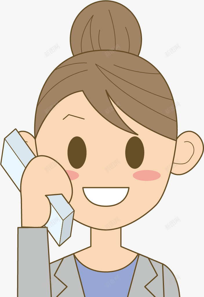 打电话的女孩矢量图ai免抠素材_新图网 https://ixintu.com 上班族 办公 卡通手绘 商务 女孩 女生 打电话 水彩 矢量图