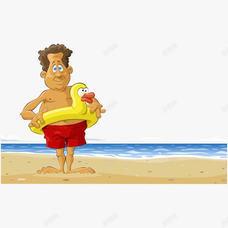 男人游泳圈png免抠素材_新图网 https://ixintu.com 人物 人物插画 人物素材 卡通人物 游泳圈 男人 矢量人物