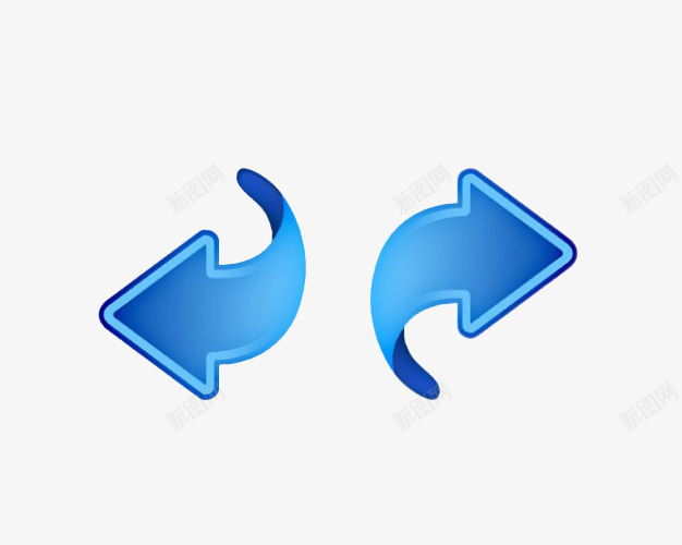科技蓝箭头左右转折png免抠素材_新图网 https://ixintu.com 左右 左右键 方向 来回箭头 箭头 蓝色