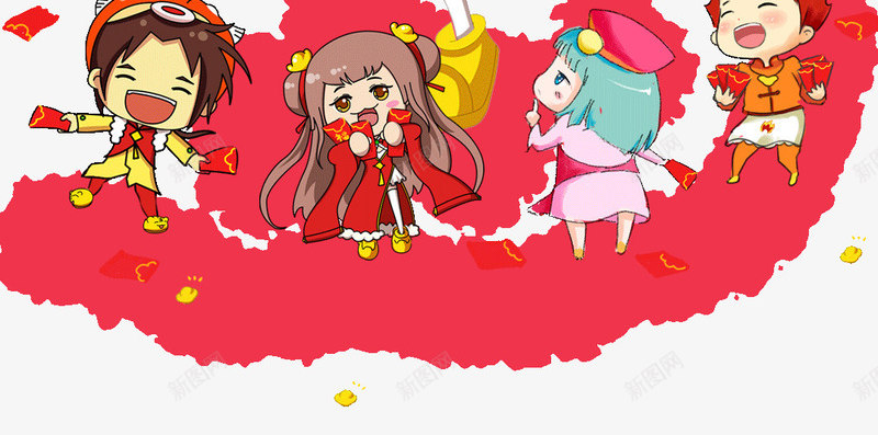 APP春节引导页png免抠素材_新图网 https://ixintu.com H5春节页面 启动页 微页面