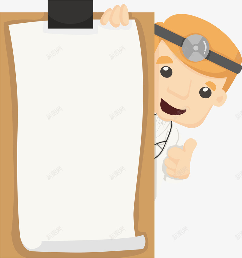 卡通人物可爱医生png免抠素材_新图网 https://ixintu.com 卡通人物 卡通医生 可爱医生 呆萌医生 白色纸张 躲藏