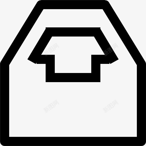 托盘或抽屉的角度概述了界面符号图标png_新图网 https://ixintu.com 中风 中风了 信封 打开 接口 符号 背面 薄 邮件