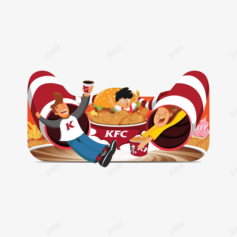 漫画肯德基标志全家桶图标png_新图网 https://ixintu.com KFC LOGO 全家桶 卡通 可乐 女人 标志 汉堡 漫画 炸鸡 男人 肯德基 肯德基标志