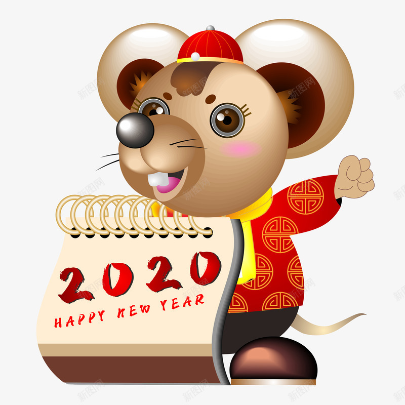2020年大气红金鼠年台历png免抠素材_新图网 https://ixintu.com 2020年 台历 日历 金鼠