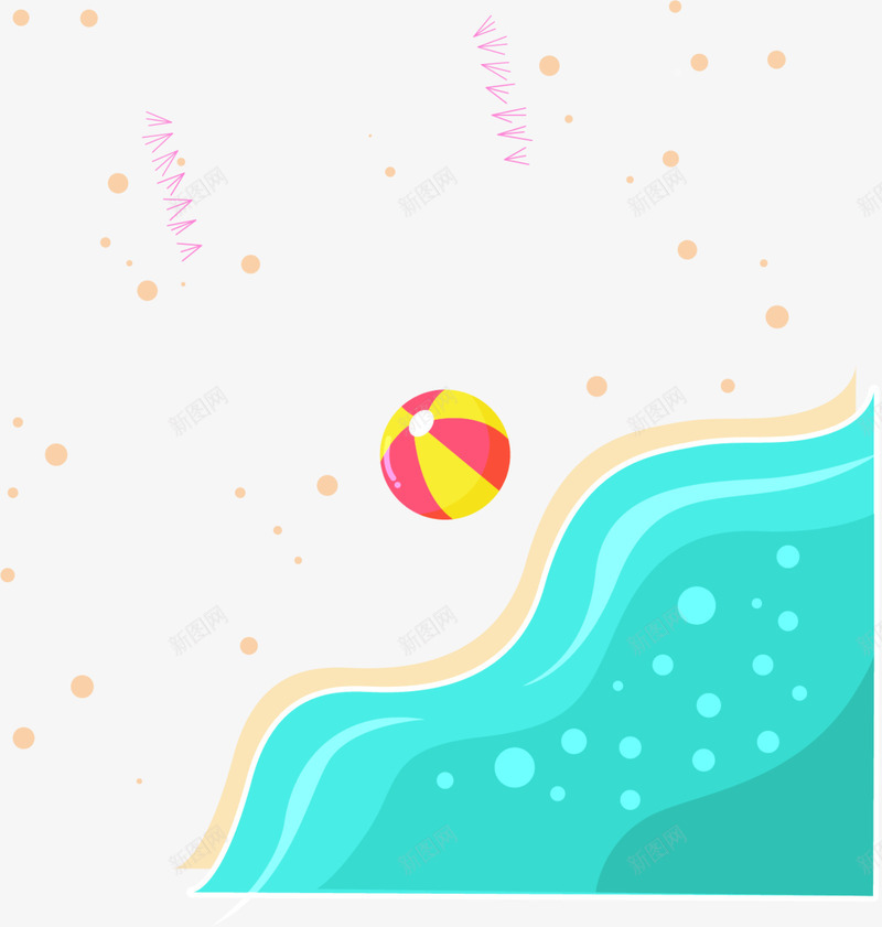 世界海洋日蓝色海洋png免抠素材_新图网 https://ixintu.com 世界海洋日 排球 浪潮 海滩 海边 蓝色海洋