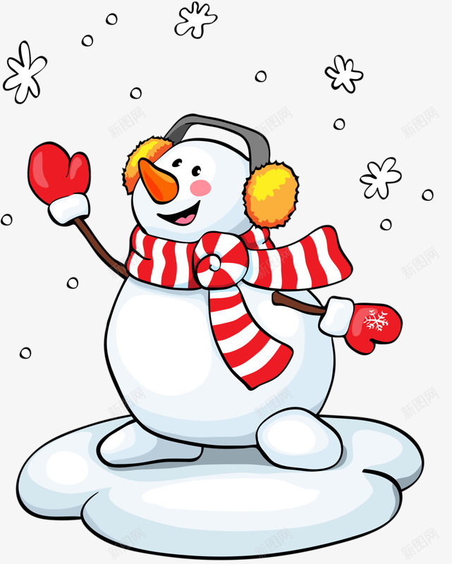 听音乐的雪人png免抠素材_新图网 https://ixintu.com 围巾 耳机 雪人 音乐