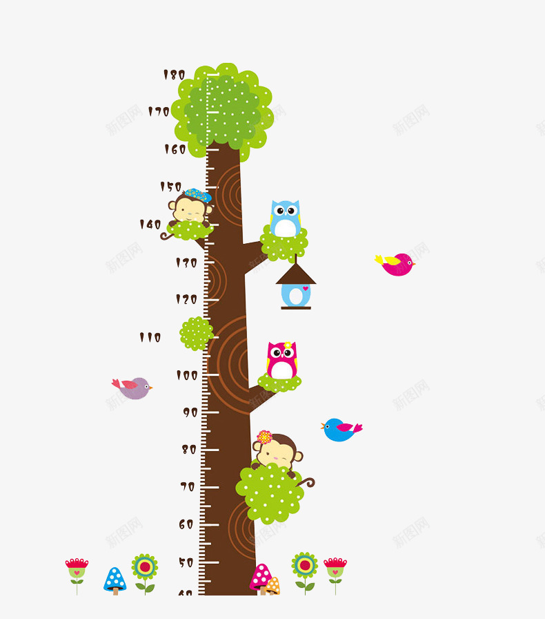 大树身高贴png免抠素材_新图网 https://ixintu.com 儿童身高贴 量身高