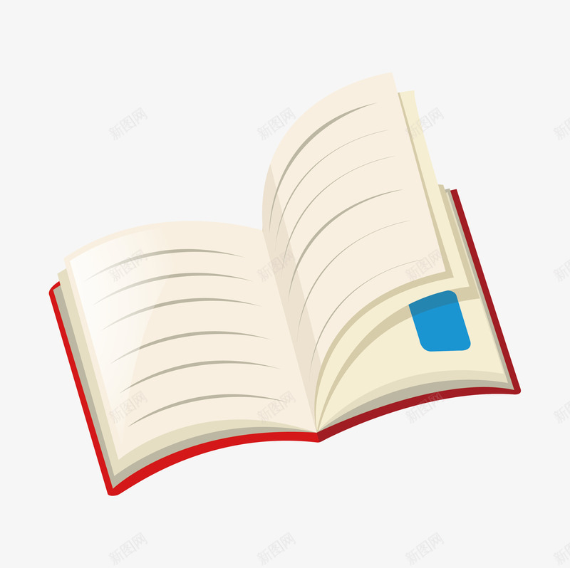 翻开的书本卡通图png免抠素材_新图网 https://ixintu.com 书本 书籍 卡通 学习 学习用品 纸张 阅读