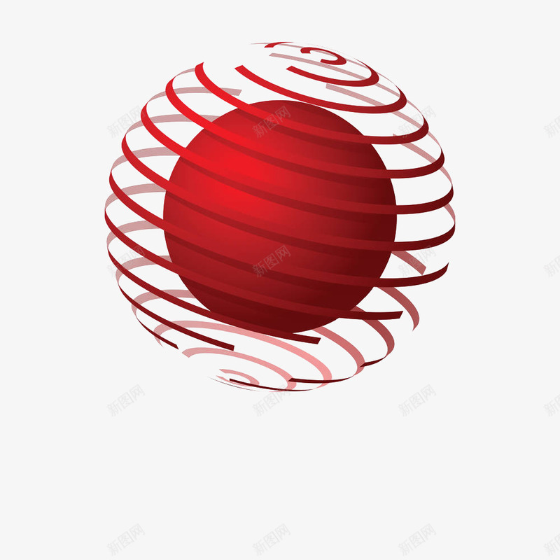 红色科技线条层次球体png免抠素材_新图网 https://ixintu.com 圆形 层次 球体 科技 科技线条球 立体 红色 线条 重叠