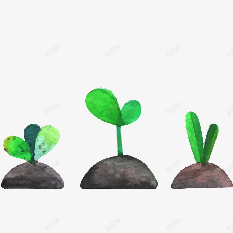 卡通手绘小草矢量图ai免抠素材_新图网 https://ixintu.com 卡通 发芽 叶子 小草 小草生长过程图 手绘 水彩 矢量图 种植