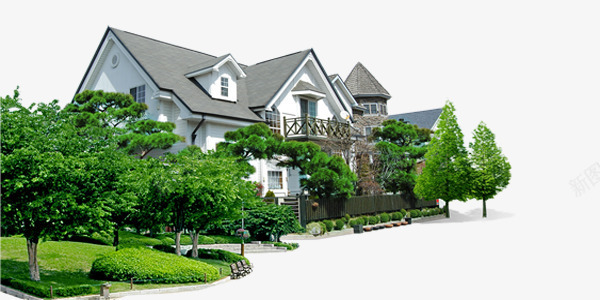 城市绿色大树和房子png免抠素材_新图网 https://ixintu.com 城市 大树 房子 环绕 绿色