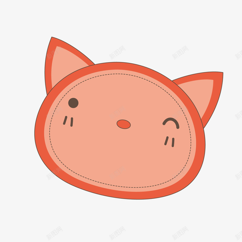 红色手绘圆角小猫元素矢量图ai免抠素材_新图网 https://ixintu.com 卡通插画 圆角 小猫 扁平化 手绘 眼睛 红色 观察 矢量图