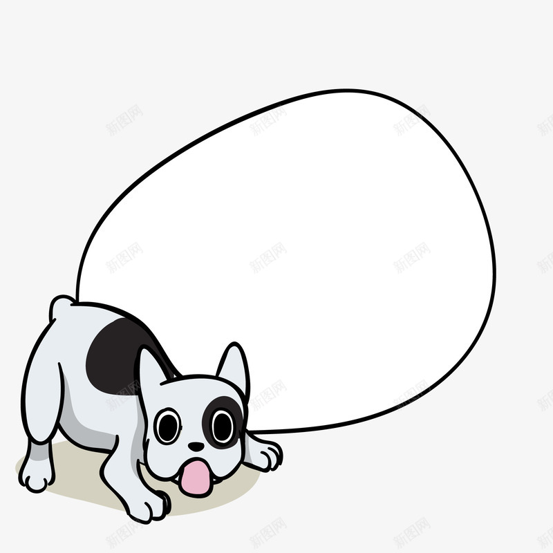 卡通斗牛犬留言板png免抠素材_新图网 https://ixintu.com 便签设计 小狗 斗牛犬 狗年 留言板