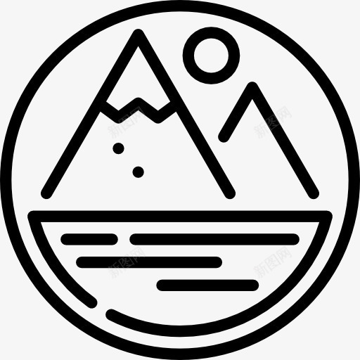 湖图标png_新图网 https://ixintu.com 乡村 山 湖 自然景观