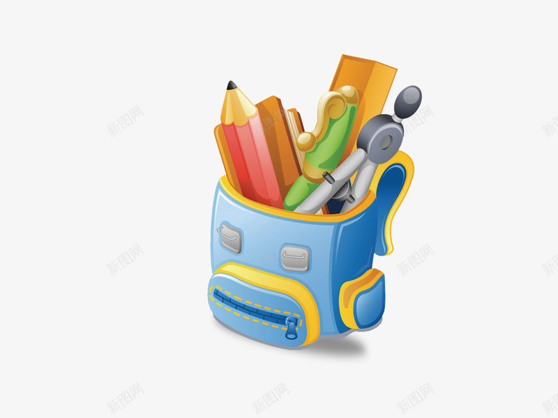 卡通文具包png免抠素材_新图网 https://ixintu.com png素材免费下载 书包 卡通书包 文具