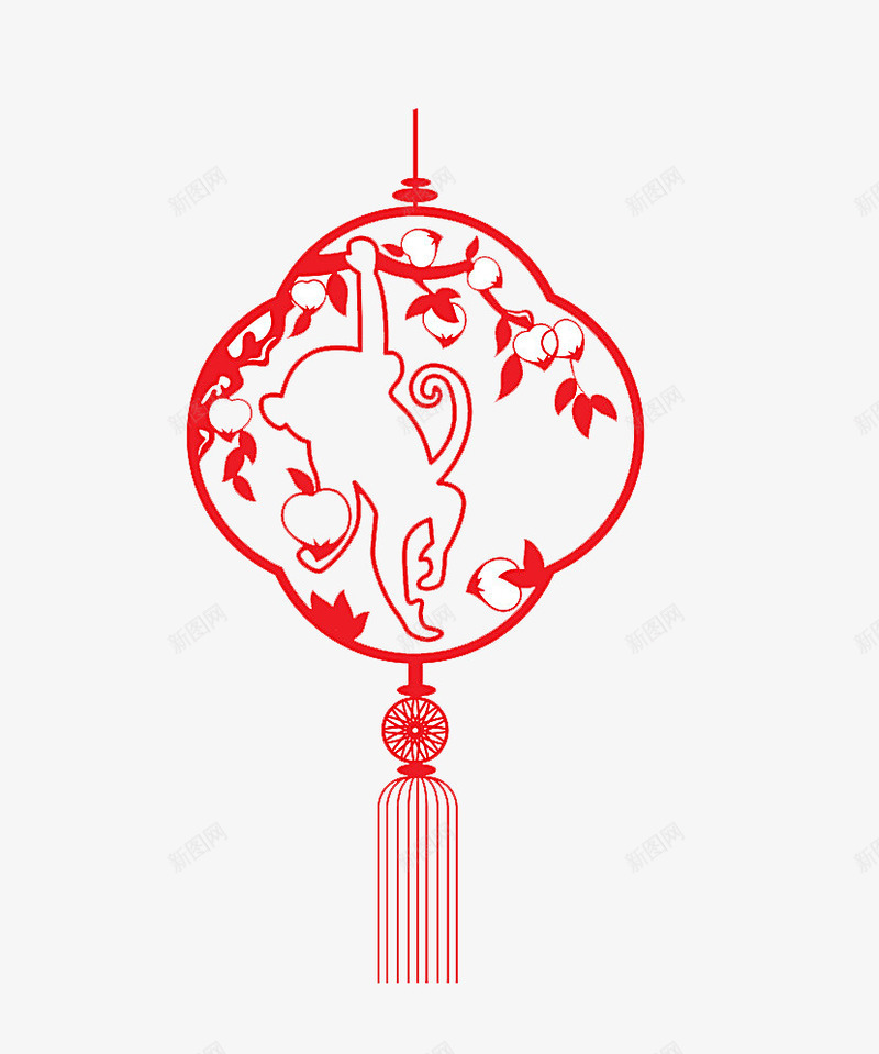 春节灯笼剪纸png免抠素材_新图网 https://ixintu.com PNG图 剪纸 剪纸画 新年 春节 灯笼