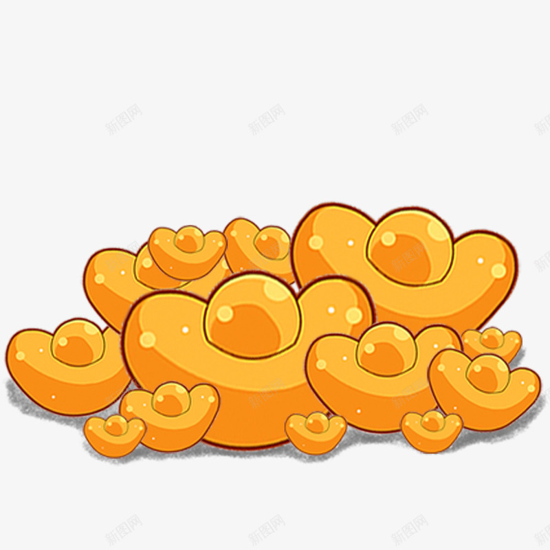 黄色的金元宝卡通png免抠素材_新图网 https://ixintu.com 卡通 喜庆 手绘 春节 海报装饰 过年 金元宝 黄色