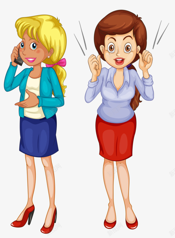 一个打电话一个高兴的女士png免抠素材_新图网 https://ixintu.com 双手举起的女士 打电话的人 黄头发女孩