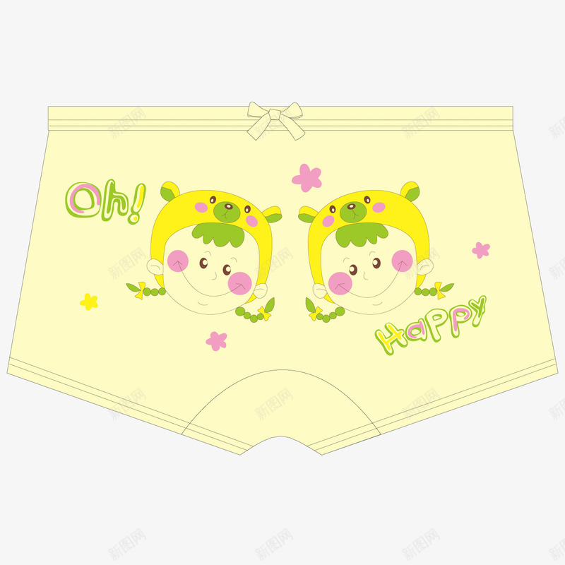 卡通小女生图案儿童内裤png免抠素材_新图网 https://ixintu.com 儿童内裤 卡通 图案 小女生