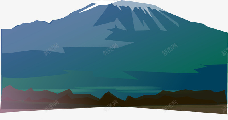 手绘雪山png免抠素材_新图网 https://ixintu.com 手绘 景色 雪山