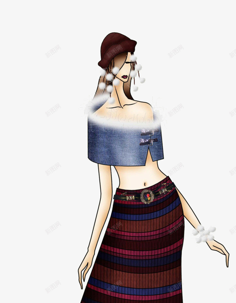 手绘少数民族服饰png免抠素材_新图网 https://ixintu.com 优雅唯美 女装 婚纱手稿 宴会服手稿 少数民族服饰 服装设计 礼服 设计