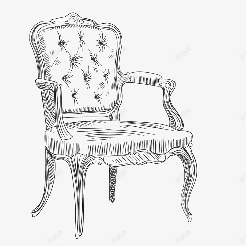 欧式椅子png免抠素材_新图网 https://ixintu.com 铅画 餐桌椅 高凳子 黑色