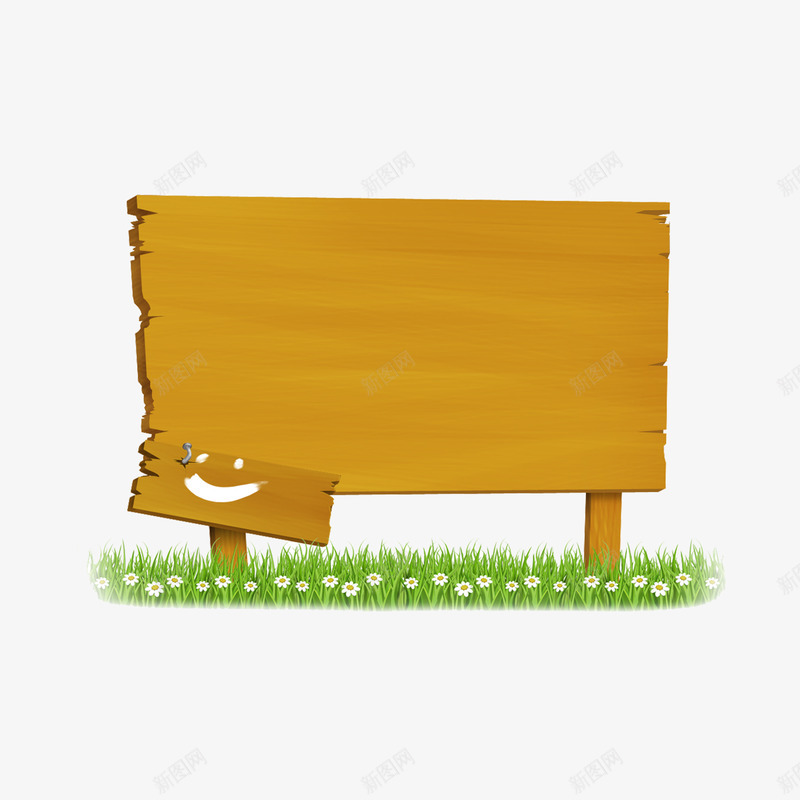 卡通指向牌png免抠素材_新图网 https://ixintu.com 卡通指向牌 小草 指向牌