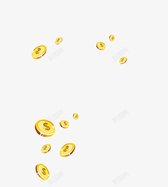 金币png免抠素材_新图网 https://ixintu.com 圆形 金硬币 金色 飘浮