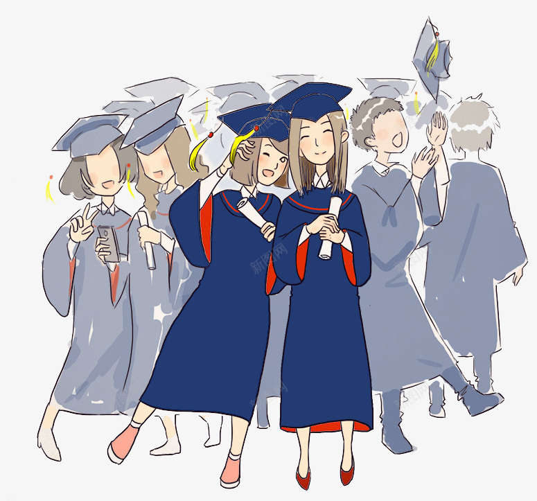 毕业的学生们png免抠素材_新图网 https://ixintu.com PNG素材 学生 校园 毕业