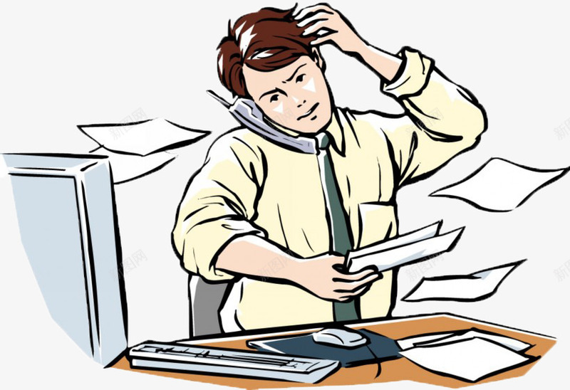 接电话的男人png免抠素材_新图网 https://ixintu.com PNG图形 PNG装饰 人物 卡通 手绘 电话 装饰