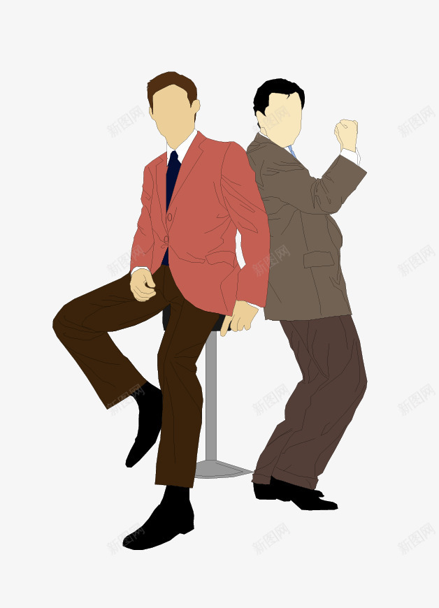 团队人物矢量图eps免抠素材_新图网 https://ixintu.com 办公人士 商务人士 坐姿 韩国商务办公人物 矢量图