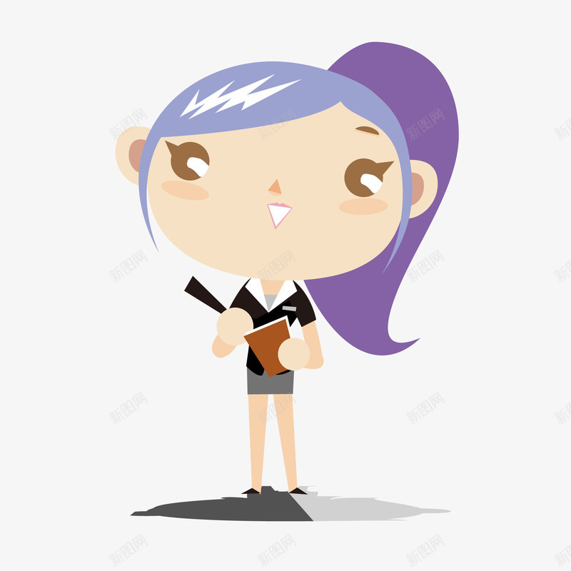 卡通记者工作人员矢量图ai免抠素材_新图网 https://ixintu.com 人物设计 女孩 工作人员 职业人物 记者 矢量图