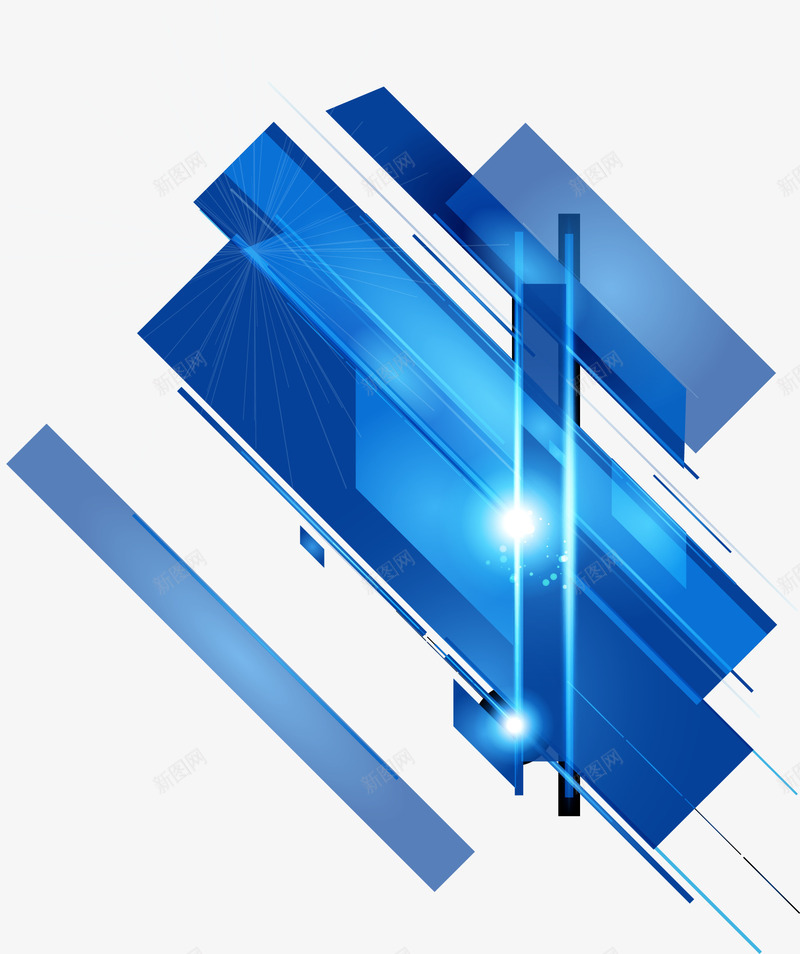 蓝色抽象科技背景png免抠素材_新图网 https://ixintu.com 光晕 光线 抽象 斜直线 炫酷 直线 科技 绚丽 背景 蓝色 霓虹线条
