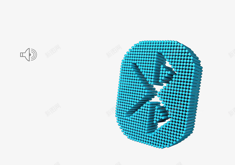 蓝色立体蓝牙标志png免抠素材_新图网 https://ixintu.com 喇叭 标志 立体标志 蓝牙 蓝牙连接 蓝色 蓝色纤维