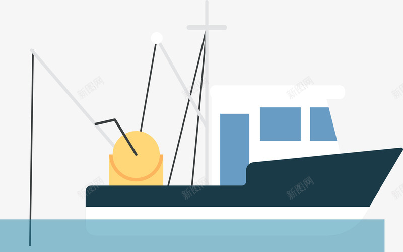 船只png免抠素材_新图网 https://ixintu.com 卡通 帆船 扁平化 木船 水上工具 渔船 渔船插图 渔船矢量 船 轮船