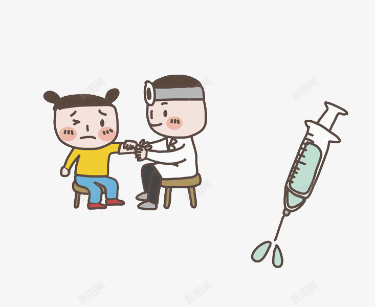 打针的女孩png免抠素材_新图网 https://ixintu.com 医生 卡通 女孩 打针的 注射器 男人 疼痛的
