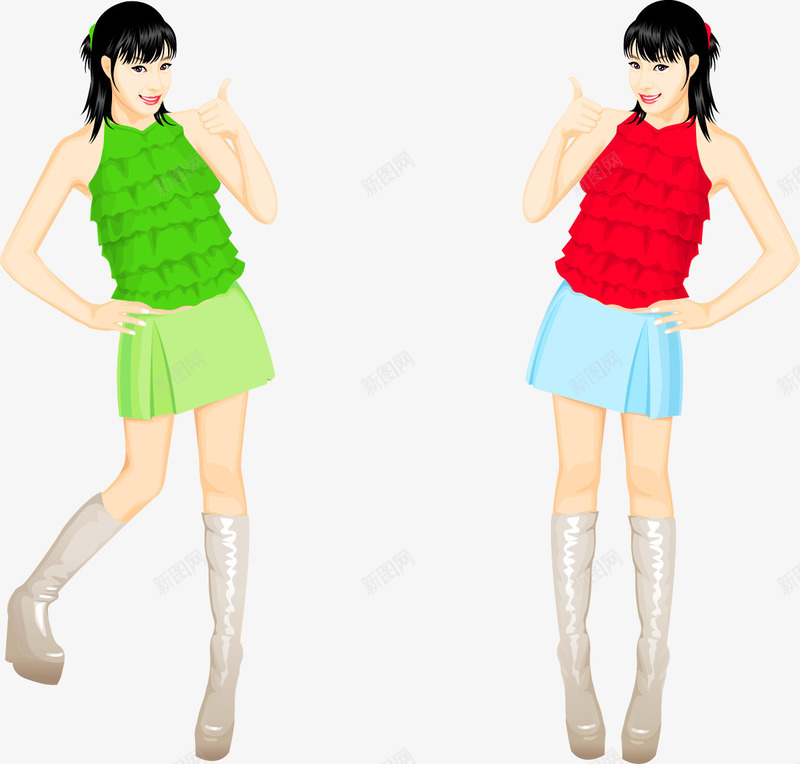 做健身运动的红衣绿衣美女png免抠素材_新图网 https://ixintu.com 做健身运动的红衣绿衣矢量美女 健身美女 矢量美女 美女运动 运动健身