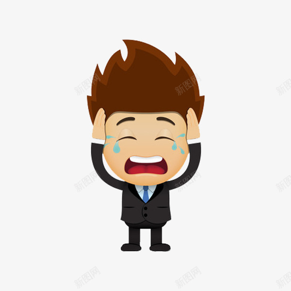 卡通哭啼的男人图png免抠素材_新图网 https://ixintu.com 卡通 哭啼的 商务 头痛捂头皱眉痛苦表情 抱头痛哭 抱头痛苦 插图 男人 西装