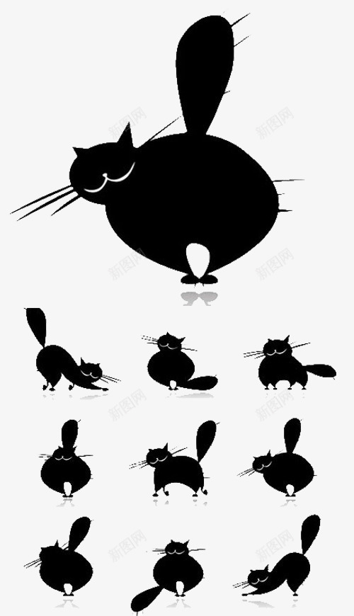 可爱卡通喵咪png免抠素材_新图网 https://ixintu.com 小猫 形态 插画 简约
