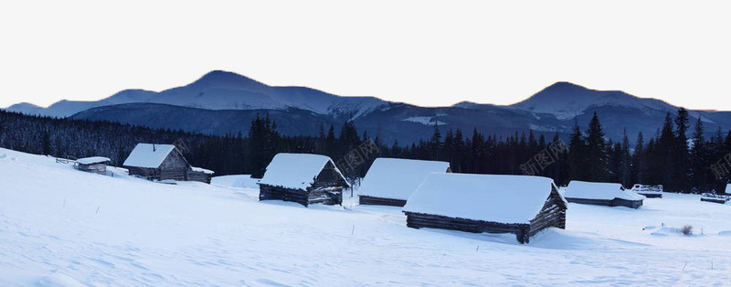 积雪的小屋png免抠素材_新图网 https://ixintu.com 冬天素材 小屋 山 雪