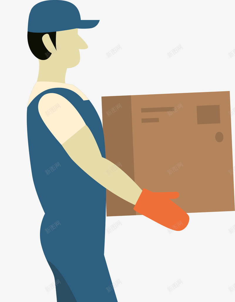 卡通送货的快递员png免抠素材_新图网 https://ixintu.com 人物 卡通人物 快递员 手绘快递员 抱着货物的快递员 男人