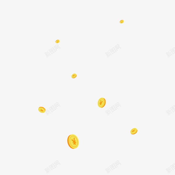漂浮金币png免抠素材_新图网 https://ixintu.com 店铺返利 金币雨 飘落 黄色