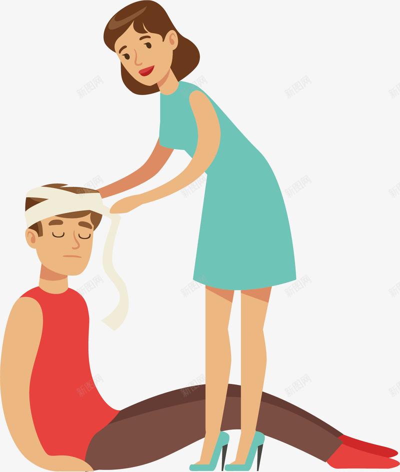 包扎头部的女士矢量图ai免抠素材_新图网 https://ixintu.com 创意 包扎头部 卡通 商务 女士 彩色 手绘 简约 矢量图
