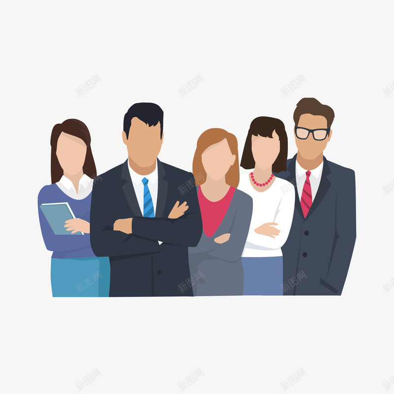 扁平化商务人物png免抠素材_新图网 https://ixintu.com 卡通人物 商务人物 女人 扁平化人物 男人