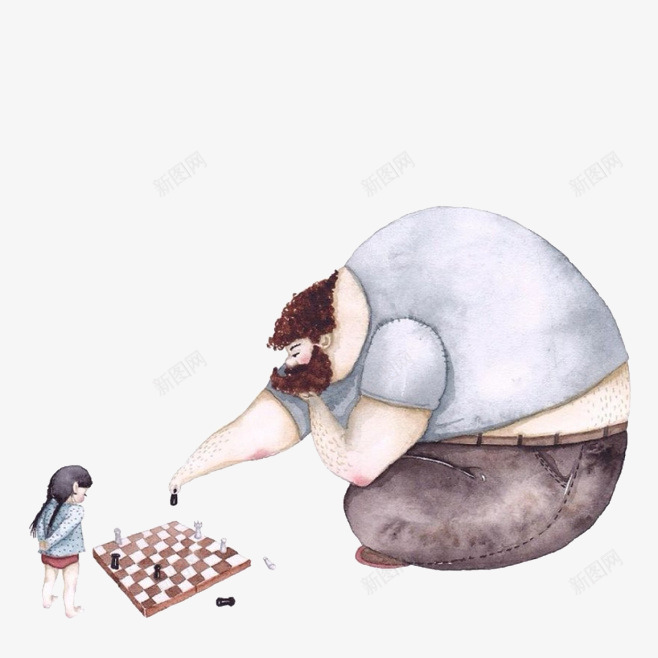 手绘下棋父女png免抠素材_新图网 https://ixintu.com 下棋 古人下棋 小女孩 手绘元素 父亲节 父亲节卡通 父亲节快乐 父亲节手绘 男人 观看下棋卡通