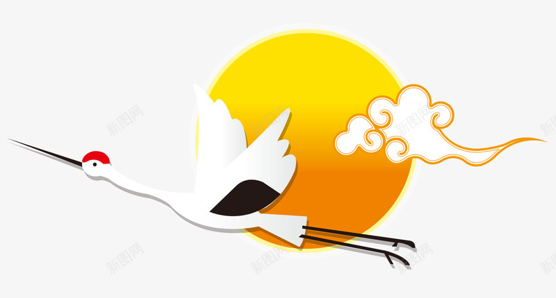 祥云天鹅图png免抠素材_新图网 https://ixintu.com 云 圆形 天鹅 素材